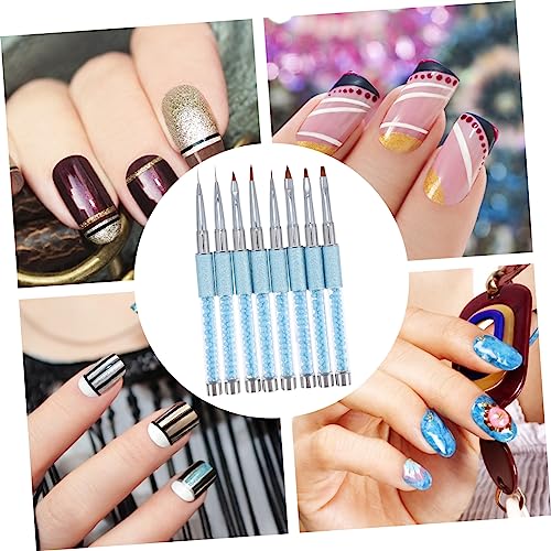 Beavorty 8pcs Set nail art brush set nail liner nail drawing pen DIY nail brush nail drawing brushes nail detail brush nail polish brush UV gel brush nails kit nail art pen 3d fan gradient