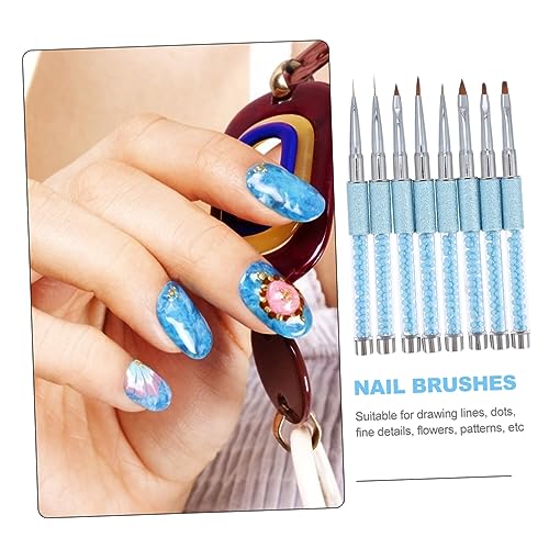 Beavorty 8pcs Set nail art brush set nail liner nail drawing pen DIY nail brush nail drawing brushes nail detail brush nail polish brush UV gel brush nails kit nail art pen 3d fan gradient