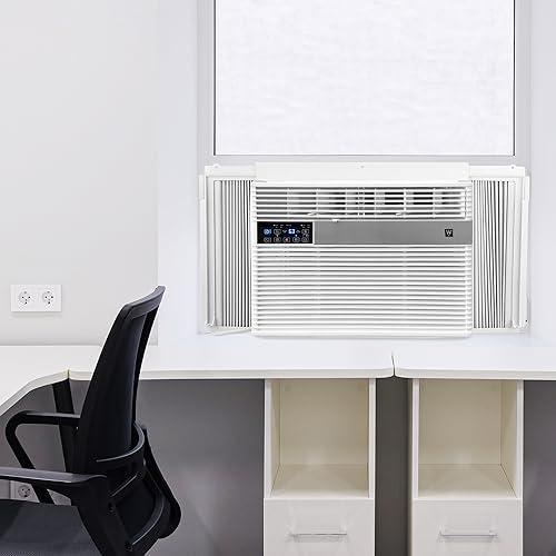 HomePointe 6,000 BTU Window Air Conditioner Unit with 1-Touch Remote Control, LED Display Digital Panel, and Installation Kit, White