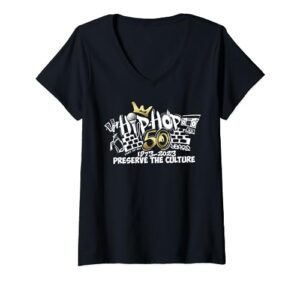 50 years hip hop preserve the culture 50th anniversary v-neck t-shirt