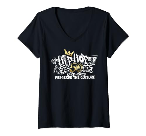 50 Years Hip Hop Preserve The Culture 50th Anniversary V-Neck T-Shirt