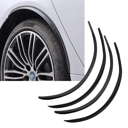 Hawyet 4 PCS Car Wheel Eyebrow Arch Trim Lips Strip, Car Wheel Eyebrow Arc Decorative Strip, Universal Fender Edge Lips Protector (Carbon Fiber Black)