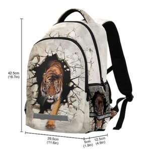 Sletend Durable Kids Backpack Boys Girls Elementary School Bags Tiger Animal School Book Bags for Teens Kindergarten Sturdy Lightweight Travel Gifts, Personalized Prints Student School Bag