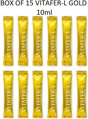 Vitafer-L Gold "AMC *100% Natural*. Box of 15 SACHETS of 10 ml - 0.33 oz Each Sachet