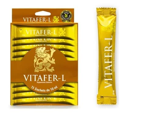 Vitafer-L Gold "AMC *100% Natural*. Box of 15 SACHETS of 10 ml - 0.33 oz Each Sachet