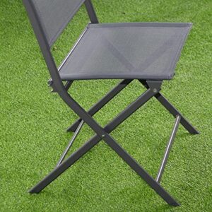 N/A 3 Pcs Bistro Set Garden Backyard Table Chairs Outdoor Patio Furniture Folding Square Table