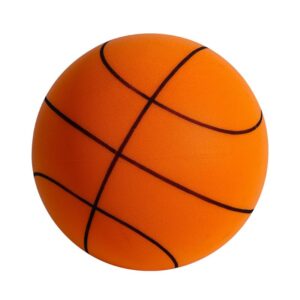 silent basketball, 2023 newest foam basketball indoor training ball, uncoated high-density foam ball low noise basketball training for various indoor activities (no. 3, basketball line - orange)
