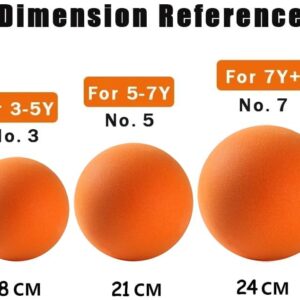 Silent Basketball, 2023 Newest Foam Basketball Indoor Training Ball, Uncoated High-Density Foam Ball Low Noise Basketball Training for Various Indoor Activities (No. 3, Basketball line - orange)