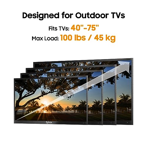 SYLVOX Outdoor TV with Wall Mount, 55 inch Waterproof 4K Smart TV, Outdoor Television Support Bluetooth WiFi for Full Sunshine Areas 2000nits (Pool Series)