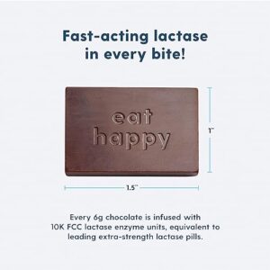 Happy Cow Chocolate, Fast-Acting Lactase Supplement, Dairy & Lactose Intolerance Relief, All-Natural, Made in The USA, 21ct