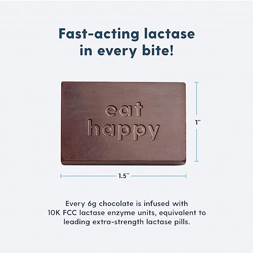 Happy Cow Chocolate, Fast-Acting Lactase Supplement, Dairy & Lactose Intolerance Relief, All-Natural, Made in The USA, 21ct