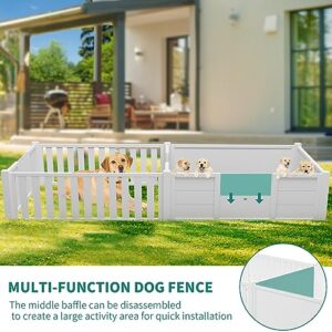 YITAHOME Whelping Box for Dogs with Water-Resistant Floor Mat 78" L×39.4" W Indoor Wooden Dog Pen with Double Rooms for Large Medium Small Dogs Puppies