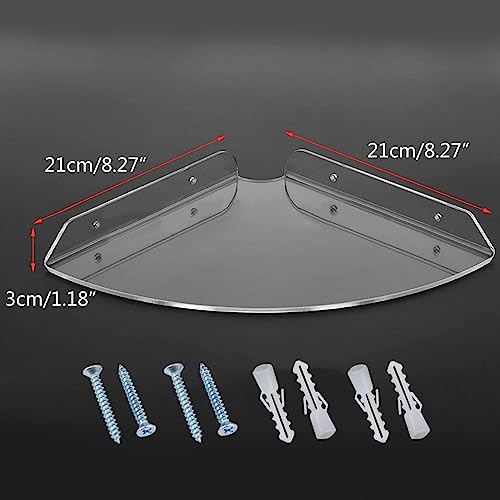 wennqe Bathroom Corner Shelf Clear Shower Rack Corner Punching Shower Organiser Acrylic Shower Shelves Wall Mounted Bath Shelf Bathroom Corner Shelf Shower Organiser