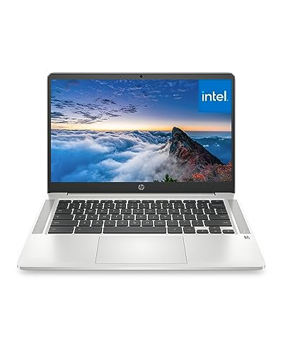 HP 2023 Newest Chromebook 14 Laptop, Intel Quad-Core Processor, 4GB RAM, 64GB eMMC, 14" HD Micro-Edge Display, Ultra Light, 4K Graphics, Anti-Glare, Wi-Fi, Chrome OS, Bundle with JAWFOAL