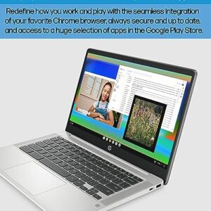 HP 2023 Newest Chromebook 14 Laptop, Intel Quad-Core Processor, 4GB RAM, 64GB eMMC, 14" HD Micro-Edge Display, Ultra Light, 4K Graphics, Anti-Glare, Wi-Fi, Chrome OS, Bundle with JAWFOAL