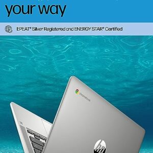 HP 2023 Newest Chromebook 14 Laptop, Intel Quad-Core Processor, 4GB RAM, 64GB eMMC, 14" HD Micro-Edge Display, Ultra Light, 4K Graphics, Anti-Glare, Wi-Fi, Chrome OS, Bundle with JAWFOAL