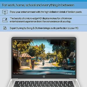 HP 2023 Newest Chromebook 14 Laptop, Intel Quad-Core Processor, 4GB RAM, 64GB eMMC, 14" HD Micro-Edge Display, Ultra Light, 4K Graphics, Anti-Glare, Wi-Fi, Chrome OS, Bundle with JAWFOAL