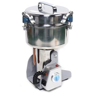 grain grinders, 2000g 110v commercial electric herb mills spice grinder stainless steel food grinding machine 270° swing type power mill & grinder for coffee bean nut, 60-350 mesh degree of crushing
