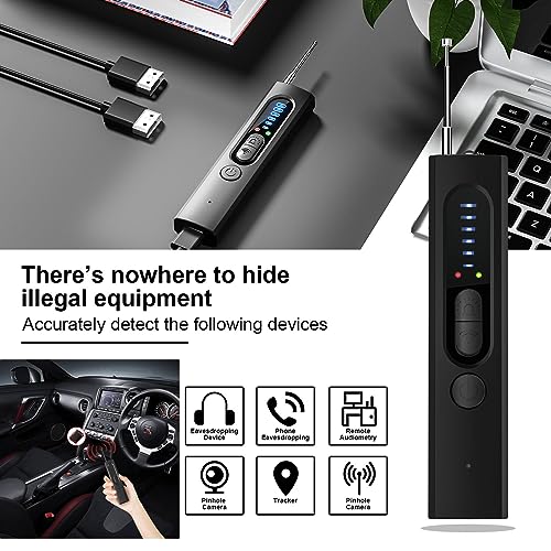 Hidden Camera Detector, Anti-Spy Detector, Hidden Device GPS Detector, Camera Detector, Bug Detector, Privacy Protector, RF Wireless Signal Scanner for Hotels Office Home Travel, 5 Levels Sensitivity