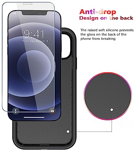 Diverbox for iPhone 12 case [Shockproof] [Dropproof] [Tempered Glass Screen Protector ] Heavy Duty Protection Phone Case Cover for Apple iPhone 12