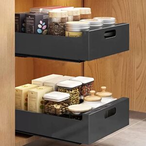 madell sinks under sink organizers,kitchen cabinet organization,2 tier under sink slide out storage shelf slide out drawer storage shelves for kitchen living room/black