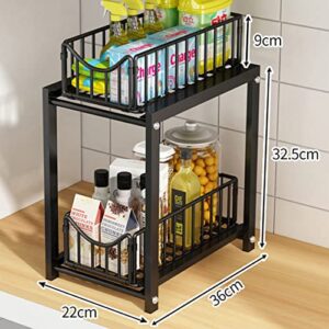 MADELL Sinks Under Sink Organizers,Kitchen Cabinet Organization,Multi-Purpose Organizer and Storage for Kitchen Countertop Bathroom Cabinet/Black