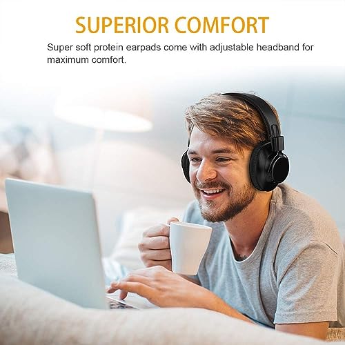 Active Noise Canceling Headphones, Wireless Wired 2 in 1 Foldable Headphones, Over-Ear Bluetooth Headphones with HiFi Stereo, Lightweight Headset with Microphone, Wireless Headphones for Adults/Kids