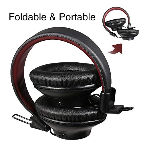 Active Noise Canceling Headphones, Wireless Wired 2 in 1 Foldable Headphones, Over-Ear Bluetooth Headphones with HiFi Stereo, Lightweight Headset with Microphone, Wireless Headphones for Adults/Kids