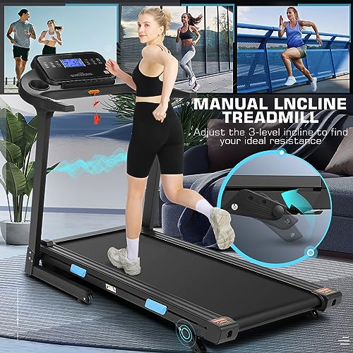 Treadmill 300 lb Capacity with Incline, 51" x 18" Ultra-Wide Running Area, Max 3.25HP Large Folding Treadmill for Home Gym, Electric Walking Running Machine