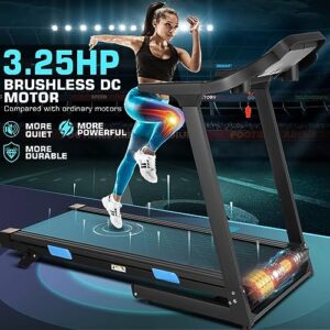 Treadmill 300 lb Capacity with Incline, 51" x 18" Ultra-Wide Running Area, Max 3.25HP Large Folding Treadmill for Home Gym, Electric Walking Running Machine