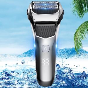 Electric Razor for Men,Shavers for Men Electric Razor Wet Dry,Rechargeable Mens Shaver Electric Foil for Men Face Waterproof,USB Travel Cordless Man Electric Razor Shaving Facial with Trimmer