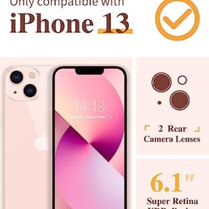 GVIEWIN Designed for iPhone 13 Case 6.1 Inch, with Tempered Glass Screen Protector + Camera Lens Protector Clear Flower Soft & Flexible Shockproof Floral Women Phone Cover (Floratopia/Colorful)