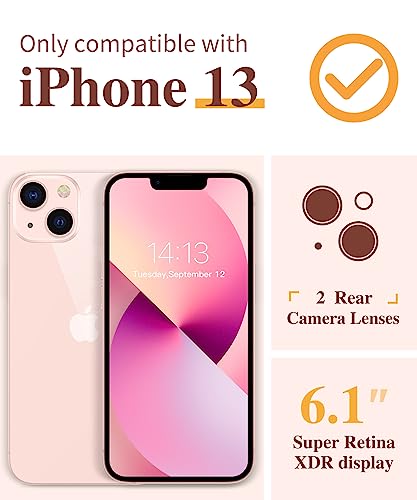 GVIEWIN Designed for iPhone 13 Case 6.1 Inch, with Tempered Glass Screen Protector + Camera Lens Protector Clear Flower Soft & Flexible Shockproof Floral Women Phone Cover (Floratopia/Colorful)