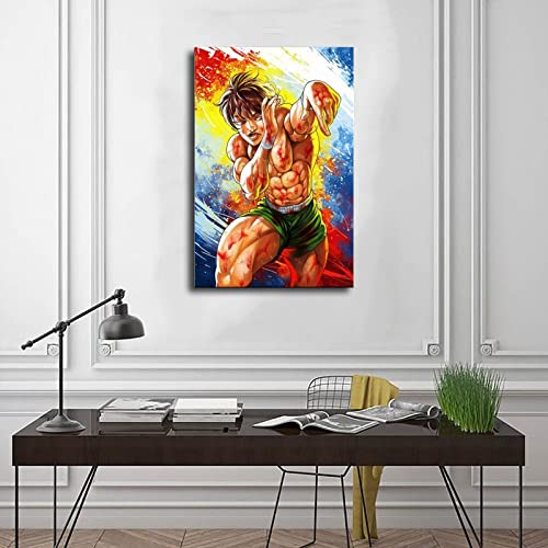 Baki The Grappler Hanma Anime Poster (23) Canvas Poster Bedroom Decor Sports Landscape Office Room Decor Gift Frame-style Frame-style12x18inch(30x45cm)