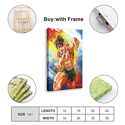 Baki The Grappler Hanma Anime Poster (23) Canvas Poster Bedroom Decor Sports Landscape Office Room Decor Gift Frame-style Frame-style12x18inch(30x45cm)