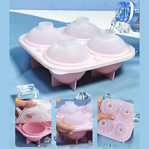 For Creative 4 Cells Peach Ice Cube Moulds With Lid Silicone Material Ice Tray Mold Ice Boxes Home Made Quick-fre Ice Cube Maker Machine