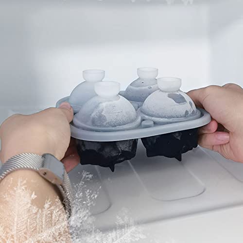 For Creative 4 Cells Peach Ice Cube Moulds With Lid Silicone Material Ice Tray Mold Ice Boxes Home Made Quick-fre Ice Cube Maker Machine