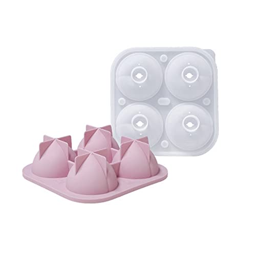 For Creative 4 Cells Peach Ice Cube Moulds With Lid Silicone Material Ice Tray Mold Ice Boxes Home Made Quick-fre Ice Cube Maker Machine