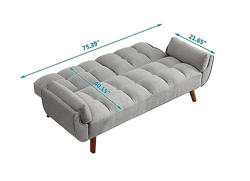 Verfur Futon Sofa Bed Sofabed, Light Gray