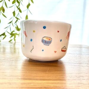 Ponyo Ghibli style cup white porcelain Handmade ceramic cup, Hand-painted mug, Unique Surprise gift for Christmas or Birthday. Dishwasher and Microwave safe