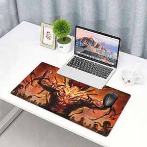 Baki Anime The Grappler Mouse Pad 16x29.5in Computer Keyboard Mousepad Waterproof Desk Pad Non-Slip Office Gaming Keyboards Mouse Mat Big Game Pc Laptop