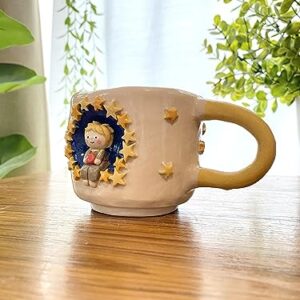 Little Prince cup. Handmade ceramic cup, Hand-painted mug, Unique Surprise gift for Christmas or Birthday. Dishwasher and Microwave safe