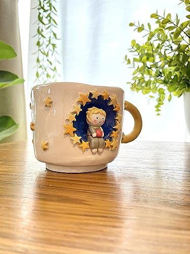 Little Prince cup. Handmade ceramic cup, Hand-painted mug, Unique Surprise gift for Christmas or Birthday. Dishwasher and Microwave safe