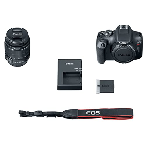 Canon EOS Rebel T7 DSLR Camera w/EF-S 18-55mm F/3.5-5.6 is II Zoom Lens + 64GB Memory, Filters,Case, Tripod, Flash, Remote, and More (35pc Bundle) (Renewed)