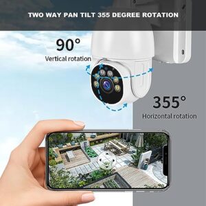 Solar Security Cameras Wireless Outdoor, 1080P 355° View Battery Powered 2 Way Talk Outdoor Camera, Night Vision, AI Human Detection, for Home Security