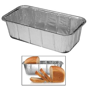 100 Pk Aluminum Foil Loaf Pans 2Lb Disposable Bake Premium Bread Tins Container Aluminum Foil Loaf Pan Disposable Oblong Baking Bread Tins Container 2LB Bakeware Take Out Food Storage Baking Takeout