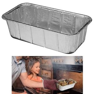 100 Pk Aluminum Foil Loaf Pans 2Lb Disposable Bake Premium Bread Tins Container Aluminum Foil Loaf Pan Disposable Oblong Baking Bread Tins Container 2LB Bakeware Take Out Food Storage Baking Takeout