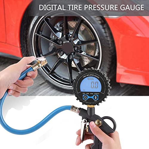 Digital Tire Pressure Gauge, Tire Pressure Gauge 3‑200PSI Range LCD Backlit Accurate Reading Universal Replacement for Car Truck RV