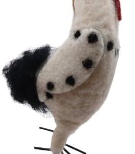 OnHoliday Felt Tall White and Black Chicken Hanging Christmas Tree Ornament