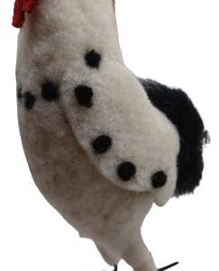 OnHoliday Felt Tall White and Black Chicken Hanging Christmas Tree Ornament